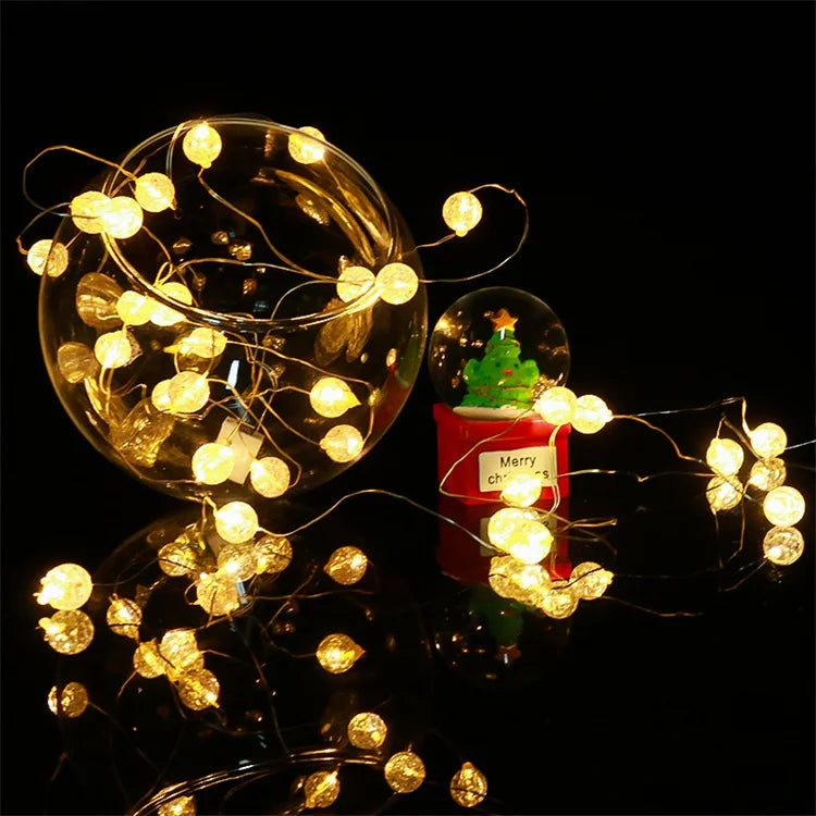 Bead Blossom Flower Garland Battery Powered LED String Fairy Lights Crystal Flowers for Indoor Wedding Christmas Decoration