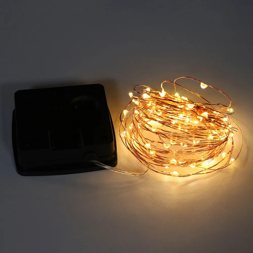Holiday Living Lights Camping Light Rechargeable Solar 110M Led Flexible LED Copper Wire Christmas Fairy Solar String Lights