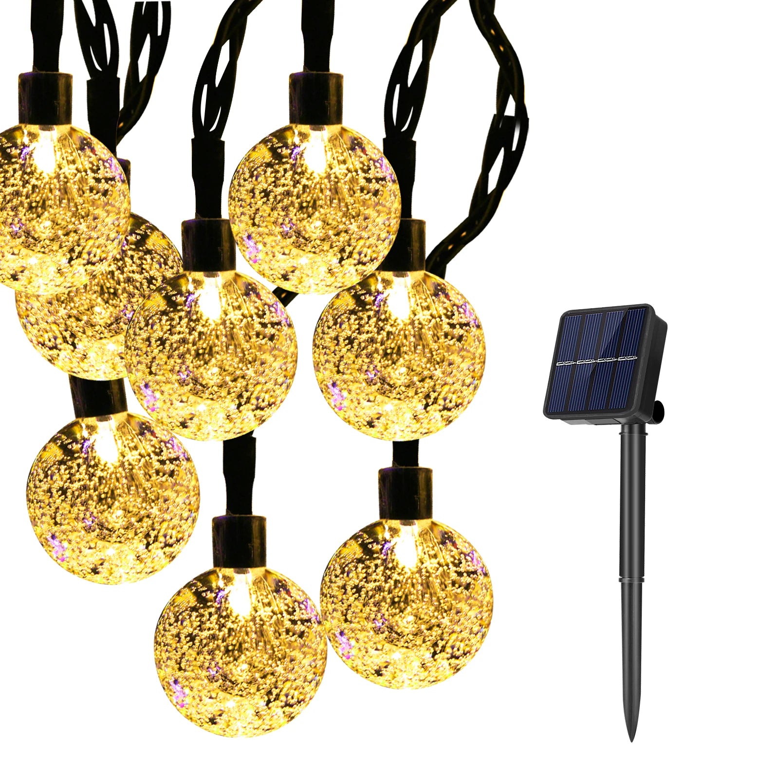 Solar String Lights Outdoor Indoor Globe Ball with 8 Lighting Modes for Garden Wedding Party Patio Holiday Decor