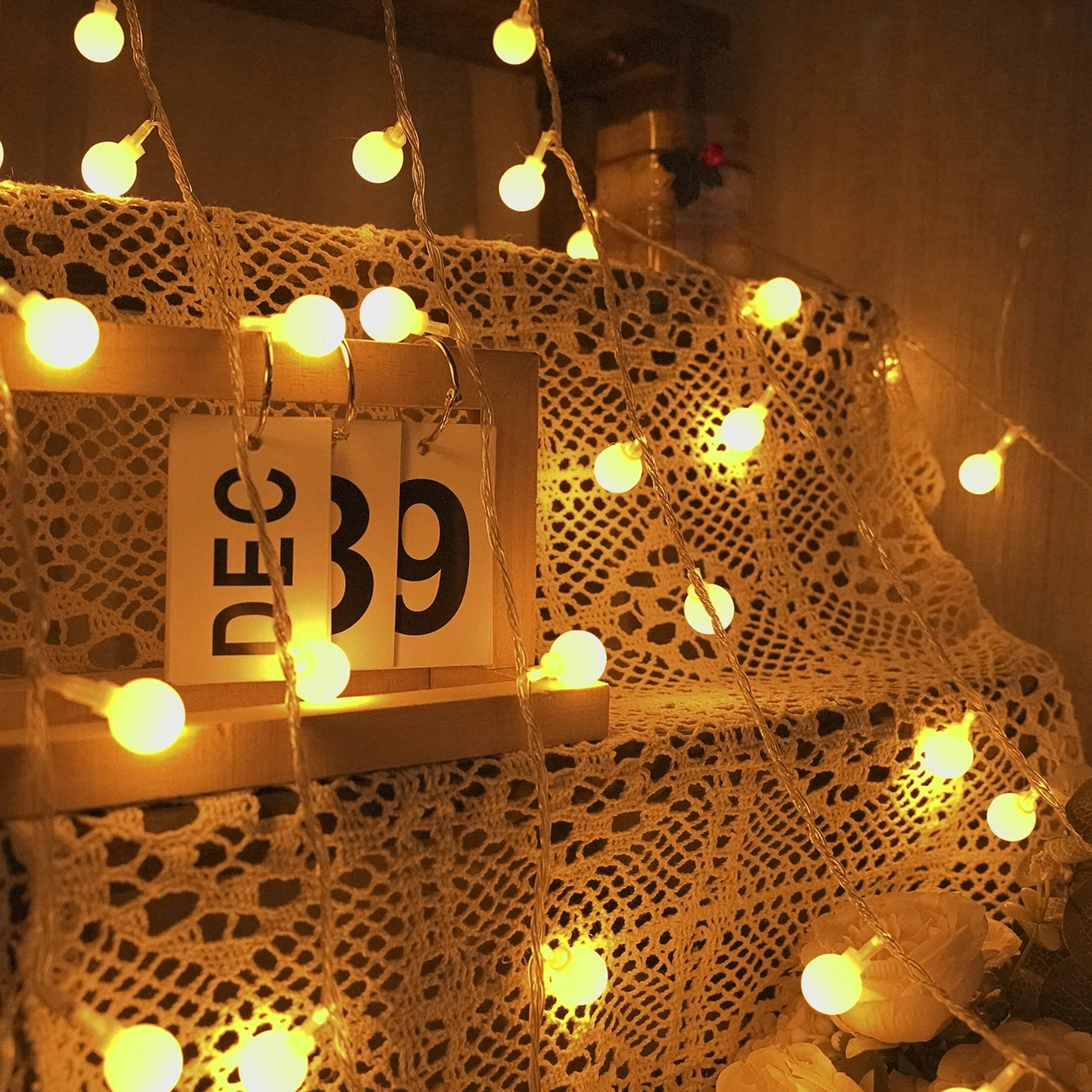 LED Globe Ball  Outdoor Indoor String Lights Battery Operated Fairy Lights  for Bedroom Dorm Patio Garden Christmas Party