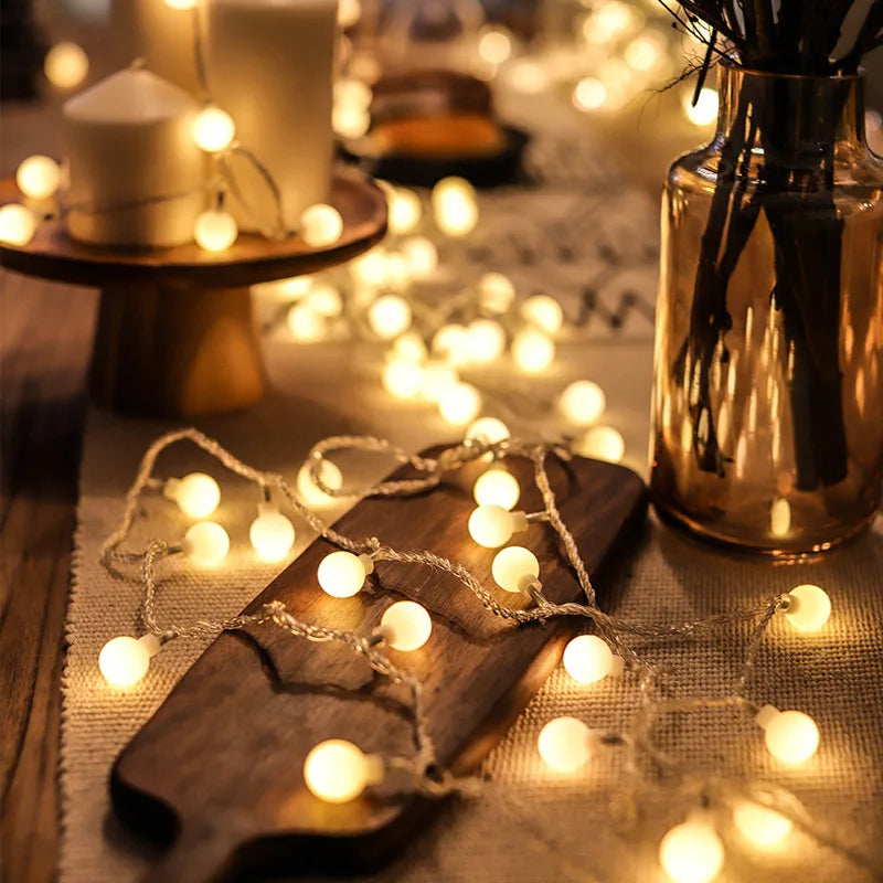 Small Ball String Lights Globe String Lights Fairy Lights for Holiday Garden Party Wedding Christmas Outdoor Indoor Decoration
