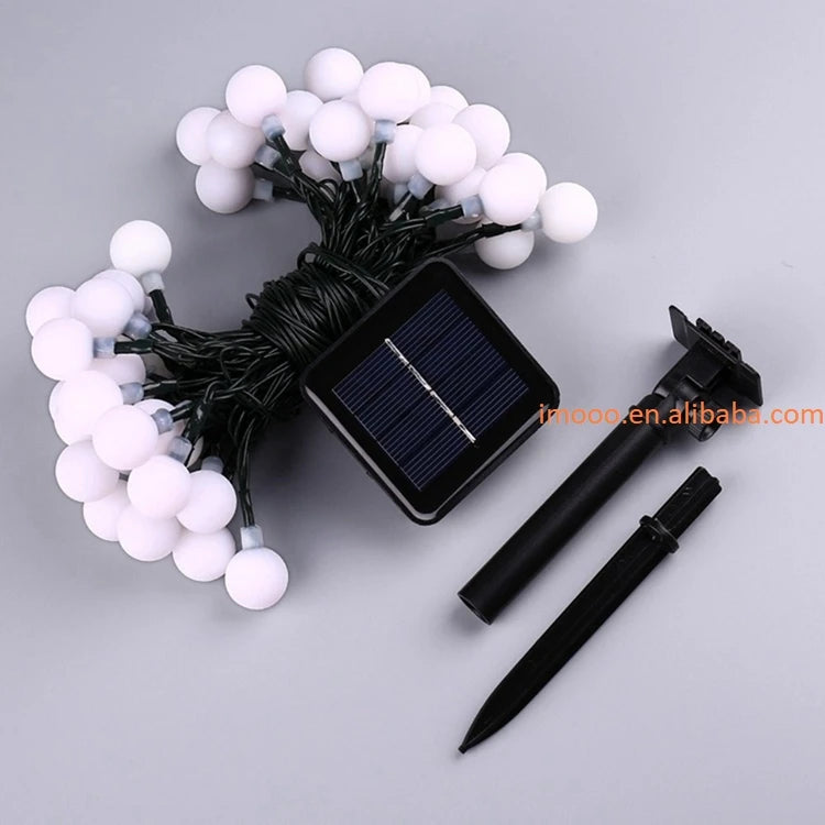 Factory Price Solar LED Ball String Lights 7 Meters Waterproof Fairy Lights Garland Garden Lawn Tree Outdoor Decoration Lights