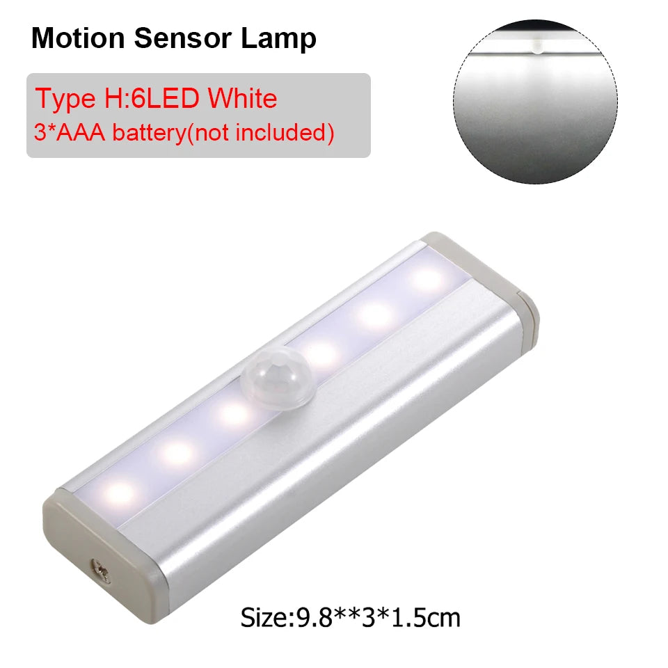 Smart Motion Sensor Night Light Battery Operated LED Lamp for Bedside Kids Bedroom Hallway Pathway Toilet - Automatic Lighting