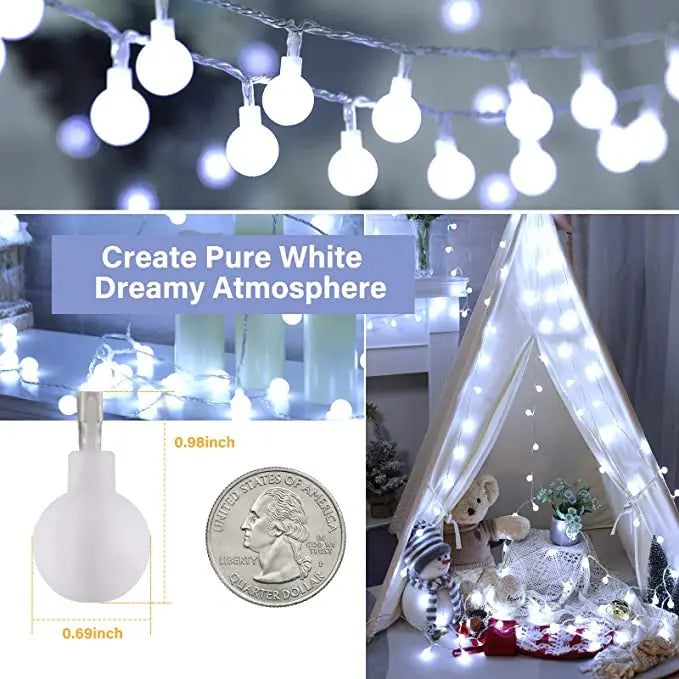 Small Ball String Lights Globe String Lights Fairy Lights for Holiday Garden Party Wedding Christmas Outdoor Indoor Decoration