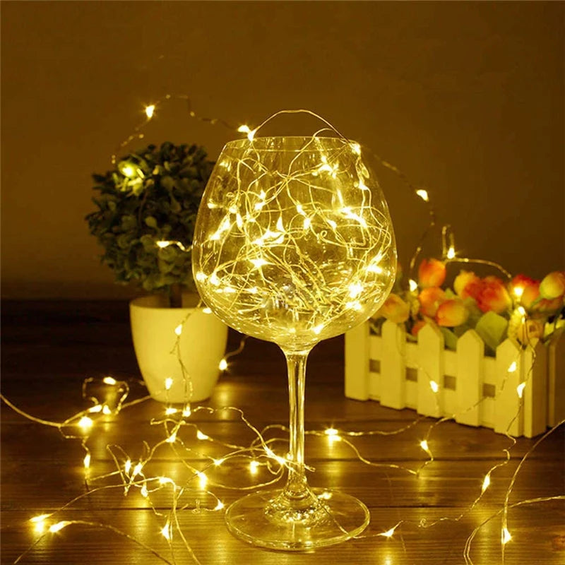 10 LED CR2032 Battery Button Operated Fairy Lights Mini Copper Wire String Lights for DIY Home Wedding Holiday Party Christmas