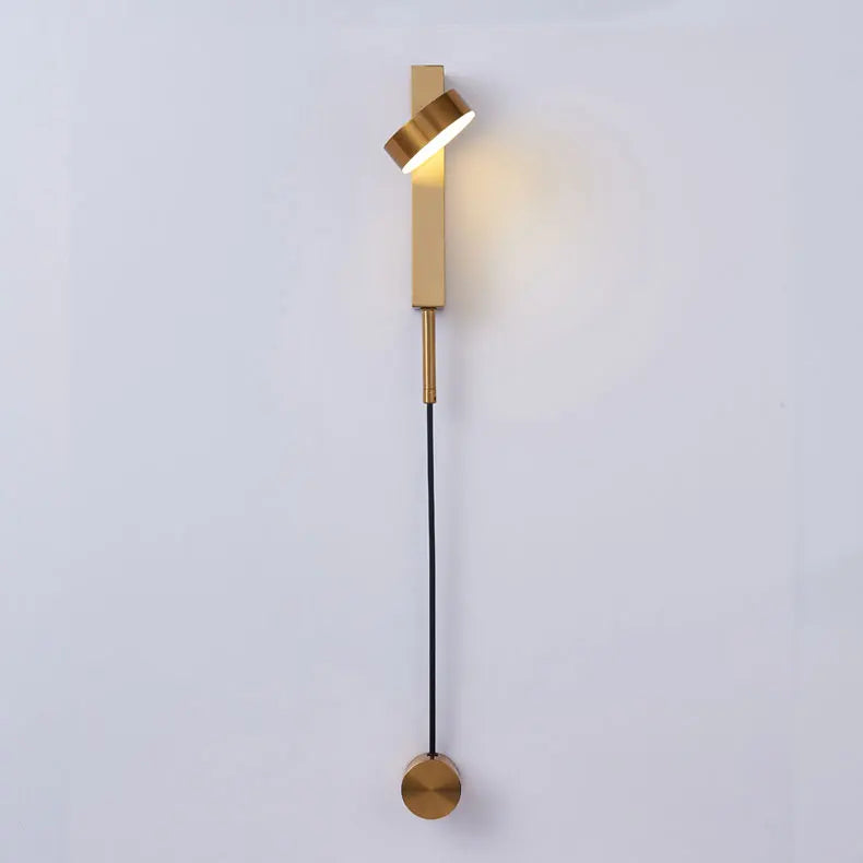 Led indoor wall lamps rotation dimming switch led wall light modern stai wall deco wall sconce livingroom golden led luminaire