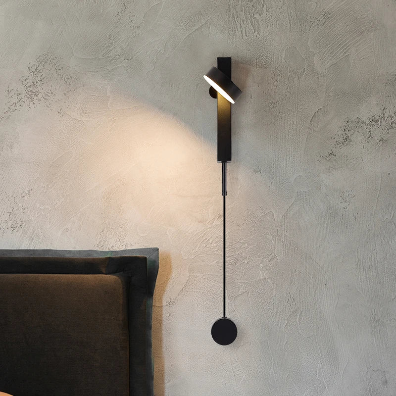 Led indoor wall lamps rotation dimming switch led wall light modern stai wall deco wall sconce livingroom golden led luminaire