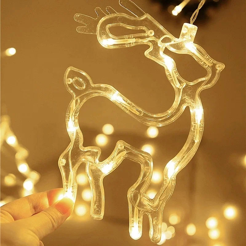 3.5M LED Christmas Curtain Lights String 220V EU Plug Home Indoor Decor Fairy Lights 8 Mode Xmas Garland Lamp for Wedding Party