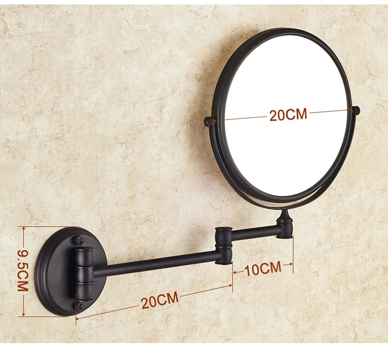 Bathroom Accessories Makeup Mirror Bath Mirror Antique Bronze Wall Mounted Magnifier Bathroom Mirrors Bathroom Hardware-80290