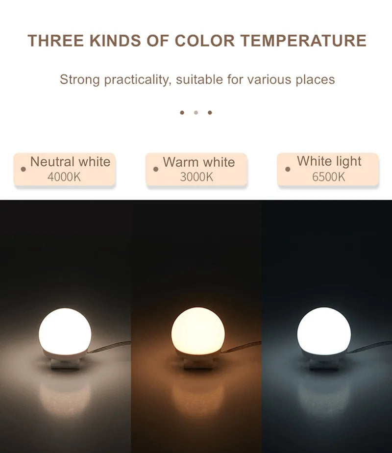 LED Light Makeup Mirror Bulbs Vanity Lights USB 5V Bathroom Dressing Table Lighting Dimmable LED Vanity Light For Mirror Light