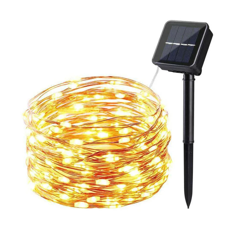 Holiday Living Lights Camping Light Rechargeable Solar 110M Led Flexible LED Copper Wire Christmas Fairy Solar String Lights