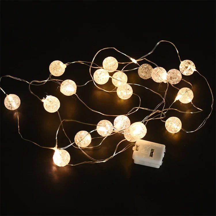 Bead Blossom Flower Garland Battery Powered LED String Fairy Lights Crystal Flowers for Indoor Wedding Christmas Decoration