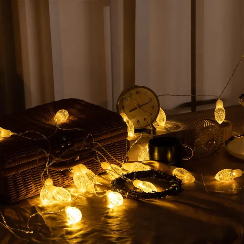 13Ft  Big Bubbles Pinecone Led String Lights  20 LED Fairy Lights Battery Operated with 2 Modes Indoor  Decorations