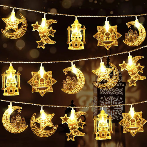 3M 6M 1.5M LED String Lights Ramadan Star Moon Fairy Lights for Christmas Eid Mubarak Decorations IP44 Rated Festive Home Decor