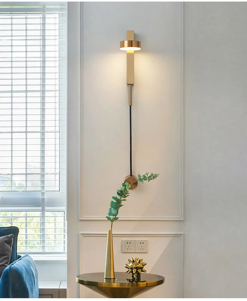 Led indoor wall lamps rotation dimming switch led wall light modern stai wall deco wall sconce livingroom golden led luminaire