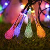 Solar String Lights Outdoor Waterproof Water Drop with 8 Lighting Modes for Garden Wedding Party Patio Holiday Decor