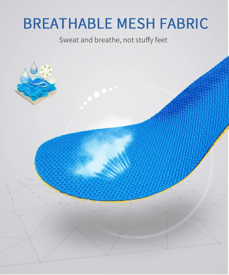 Memory Foam Insoles For Shoes Sole Mesh Deodorant Breathable Cushion Running Insoles For Feet Man Women Orthopedic Insoles