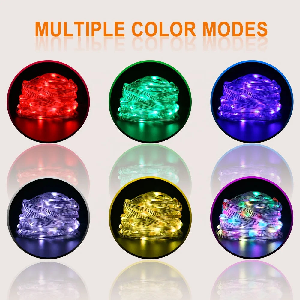 20M/Roll Modern DIY Energy-Saving Fairy Lights Remote App Control Dimmable White Shade USB Powered for Bedroom