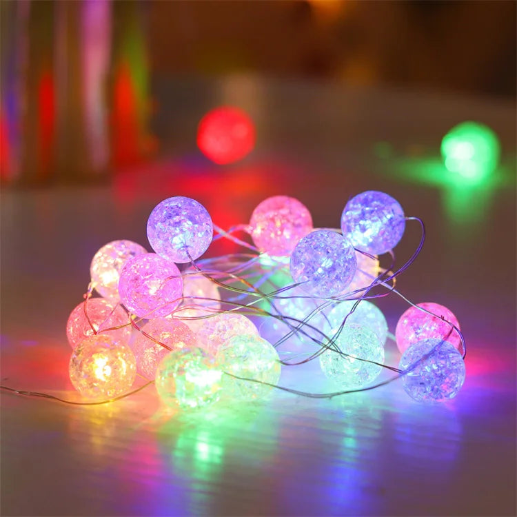 Bead Blossom Flower Garland Battery Powered LED String Fairy Lights Crystal Flowers for Indoor Wedding Christmas Decoration