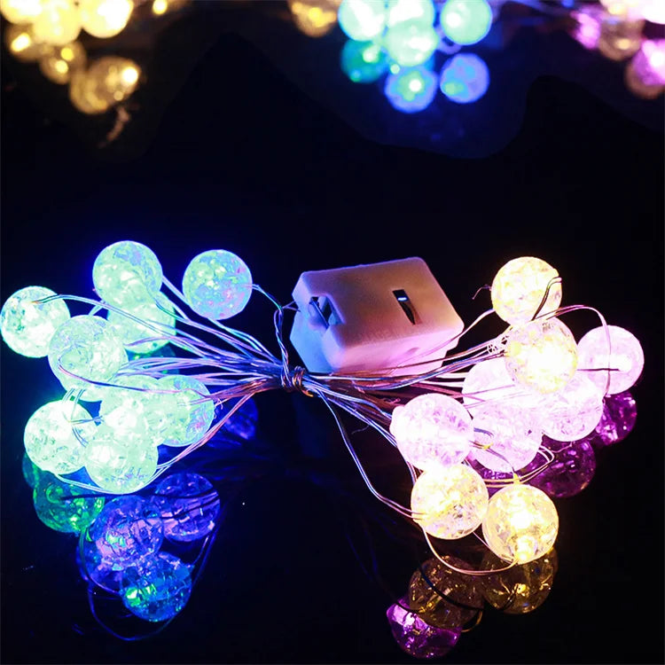 Bead Blossom Flower Garland Battery Powered LED String Fairy Lights Crystal Flowers for Indoor Wedding Christmas Decoration
