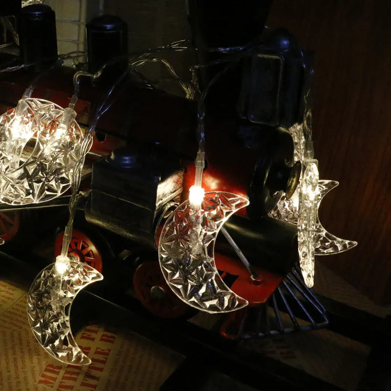 13Ft Ramadan  Moon String Lights  20 LED Fairy Lights Battery Operated with 2 Modes Indoor Twinkle  Eid  Decorations