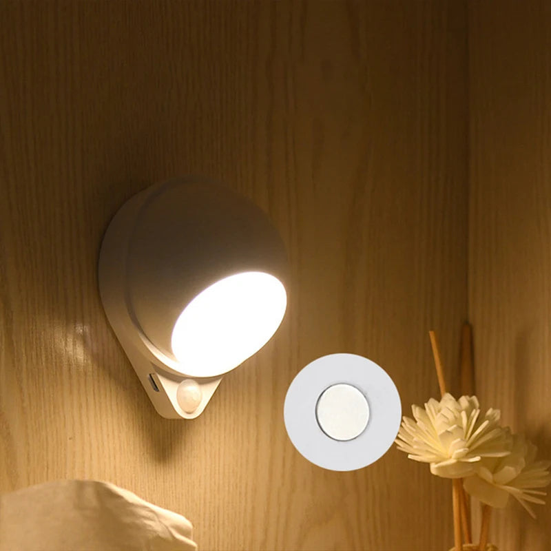 Motion Sensor Night Light LED Cabinet Light USB Charging Touch Switch Dimmable Light Stair Corridor Wall Light 18650 Battery