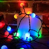 Solar String Lights Outdoor Waterproof White Ball with 8 Lighting Modes for Garden Wedding Party Patio Holiday Decor