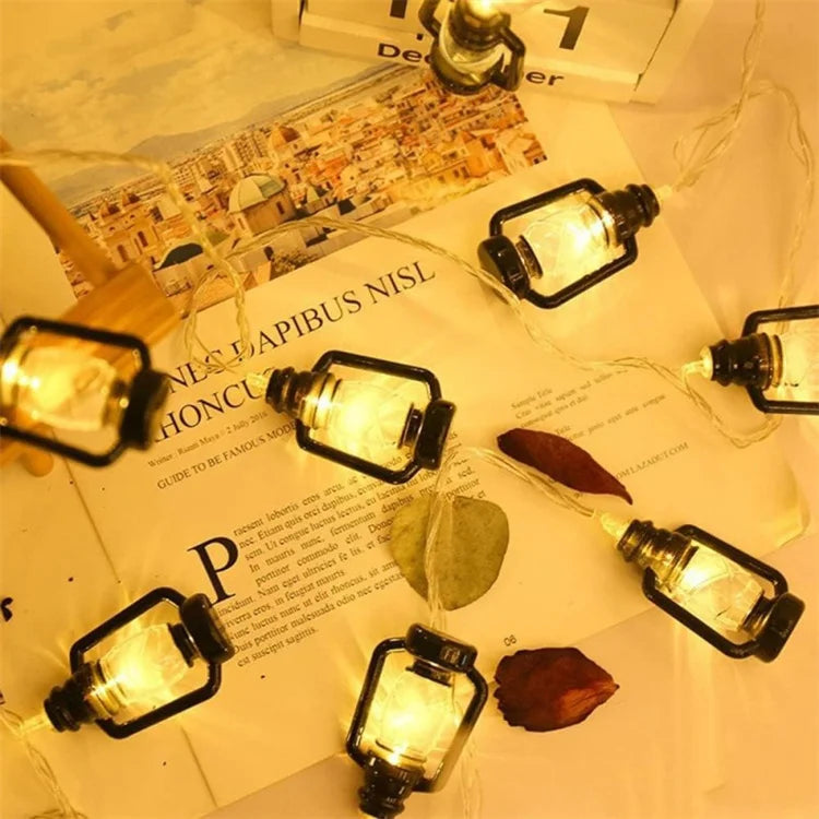 10/20 Led Fairy Lights Retro Kerosene Lamp LED String Lights Christmas Light Battery Powered Outdoor Yard Home Party Decoration