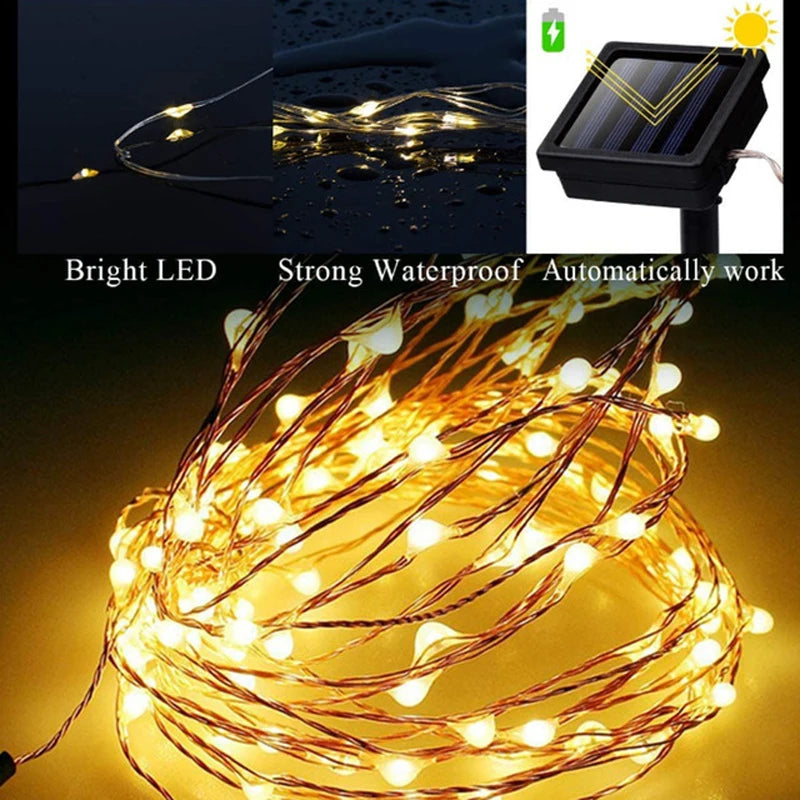 Solar String Fairy Lights Waterproof Garland Solar Power Lamp Christmas for Garden Decoration Solar Garden Lights Outdoor