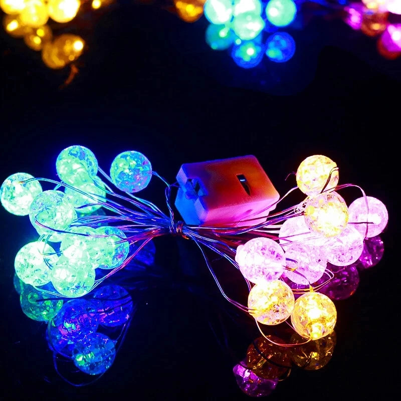 Bead Blossom Flower Garland Battery Powered LED String Fairy Lights Crystal Flowers for Indoor Wedding Christmas Decoration
