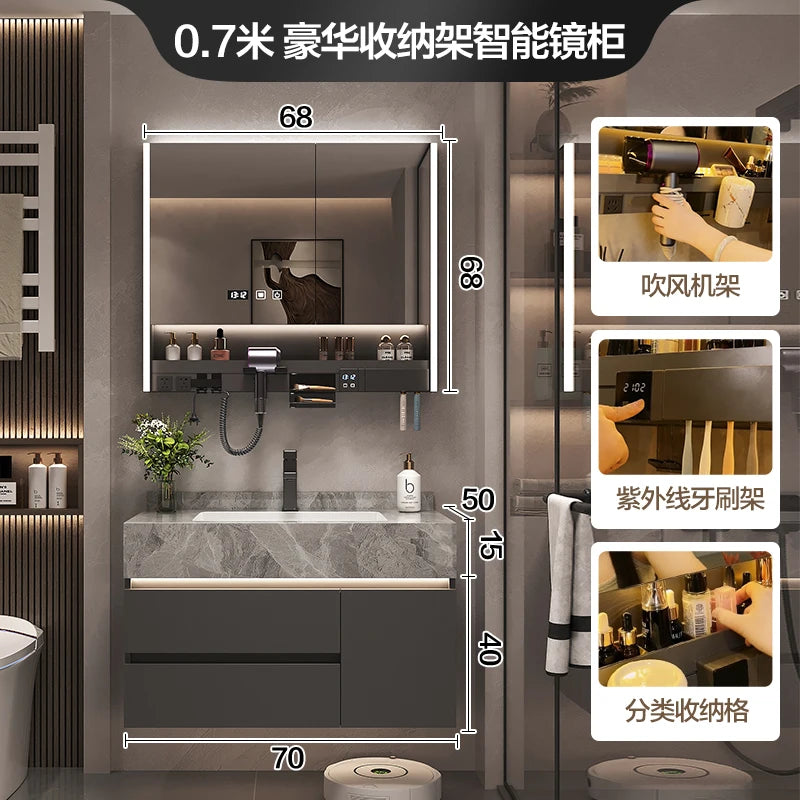 Simple Luxury Bathroom Cabinets Washbasin Vintage Toilet Drawer Bathroom Cabinets Storage Mirrors Mobili Per La Casa Furniture
