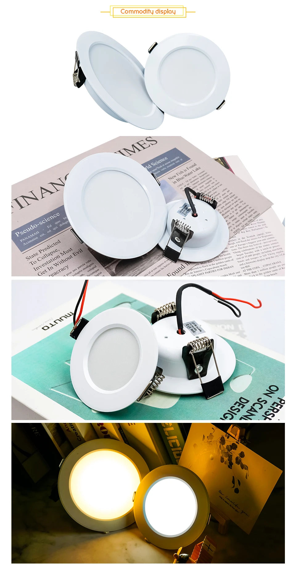 LED Downlight 3W 5W 7W 9W 12W 15W Ceiling Lamp AC 220V Recessed Led Down Light Round Panel Light Spotlight Indoor Lighting