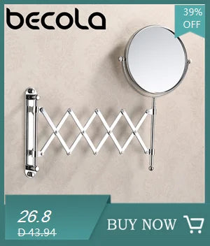 8 Inch Hotel Bathroom Extending Wall Makeup Mirror With 3x Magnification for Cosmetic or Shaving, 360 Swivel Mirrors Chrome