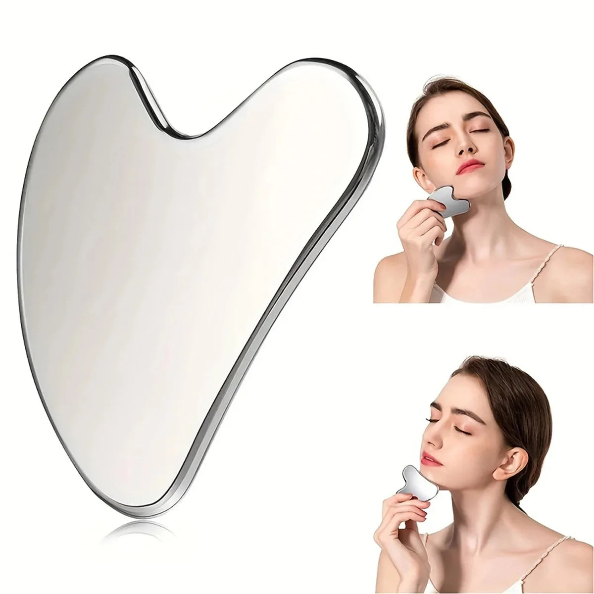 Stainless Steel Facial GuaSha Scraping Face Care Lifting Massage Tools Anti Wrinkle Skin Tighten Cooling Cellulite Massager Tool