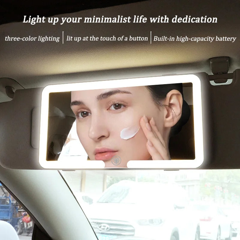 LED detachable car vanity mirror with light - convenient passenger side interior vanity mirror, car mirror hanging accessory