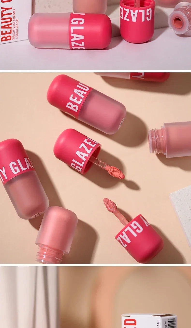 BEAUTY GLAZED 5 Colors Blush Serum Long Lasting Waterproof Natural Cheek Tint Blusher Matte Cream On Face Make Up Cosmetics