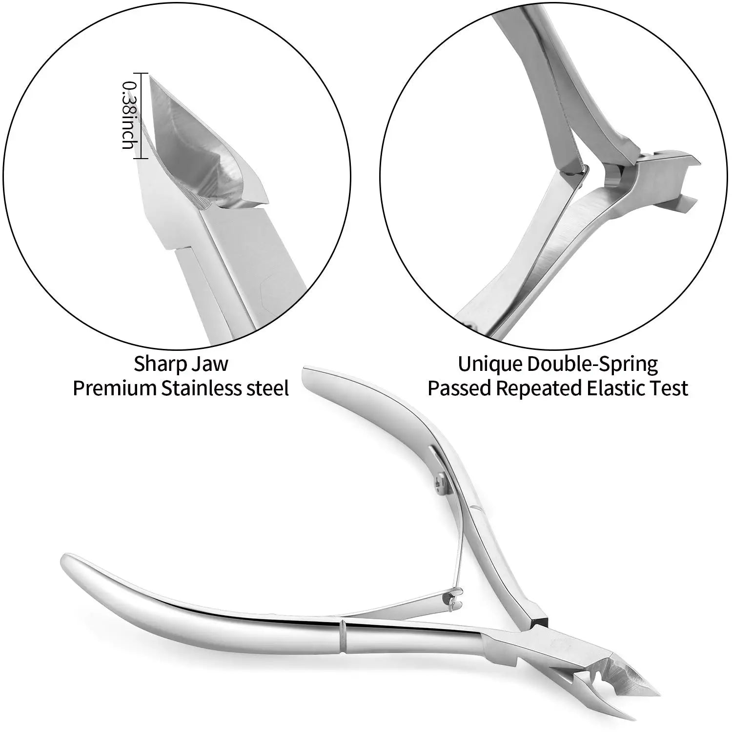 Stainless Steel Nail Care Kit, Cuticle Trimmer, Nail Cuticle Nippers, Ingrown Toenail Removal Kit,removal and foot repair tools