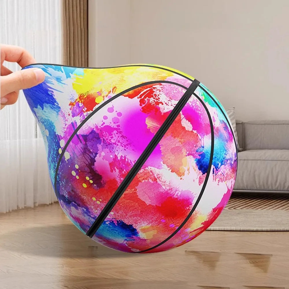 New Cloth Cover Silent Basketball Foam Easy to Grip Bouncing Basketball High-Density Low Noise Training Ball Indoor Activities