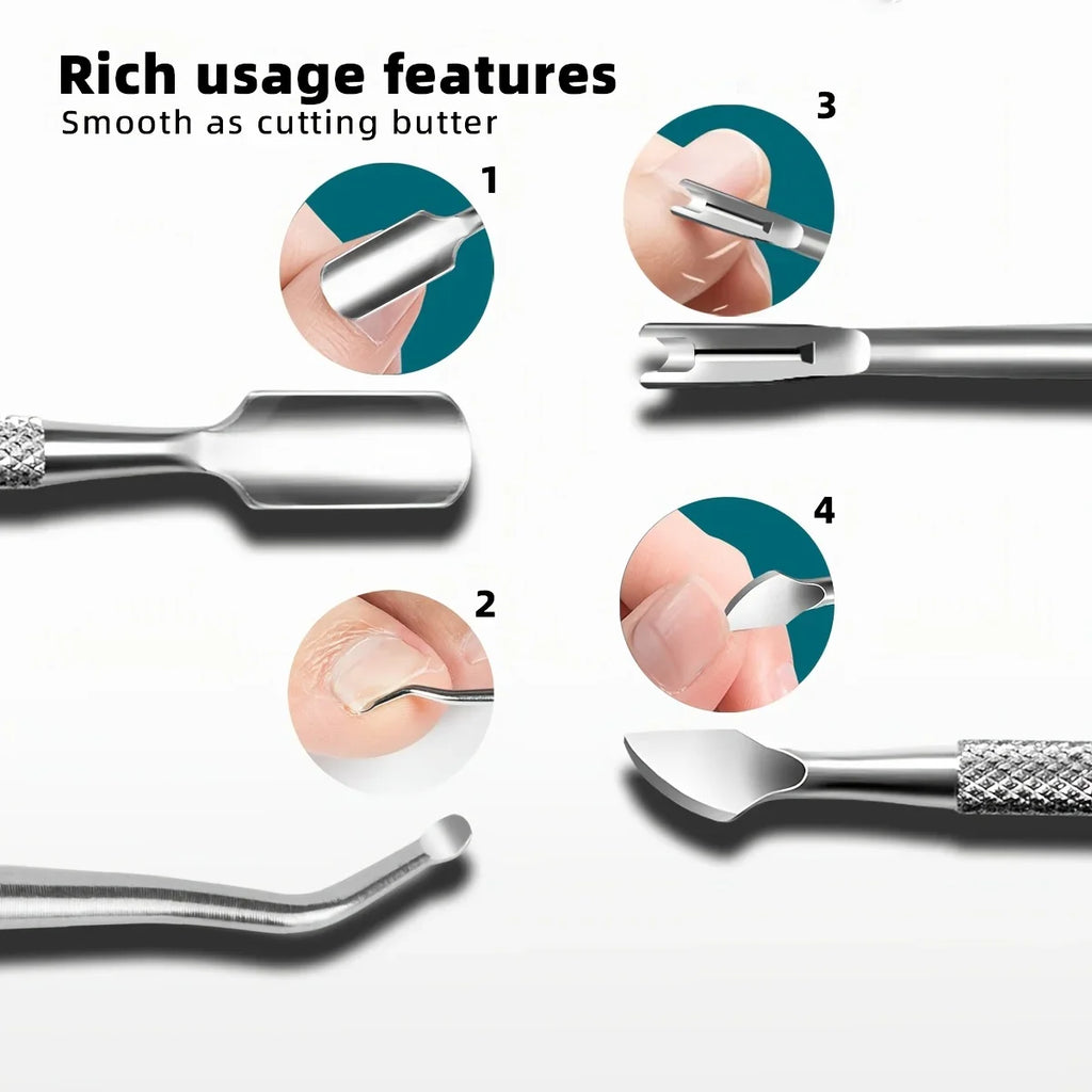 Stainless Steel Nail Care Kit, Cuticle Trimmer, Nail Cuticle Nippers, Ingrown Toenail Removal Kit,removal and foot repair tools