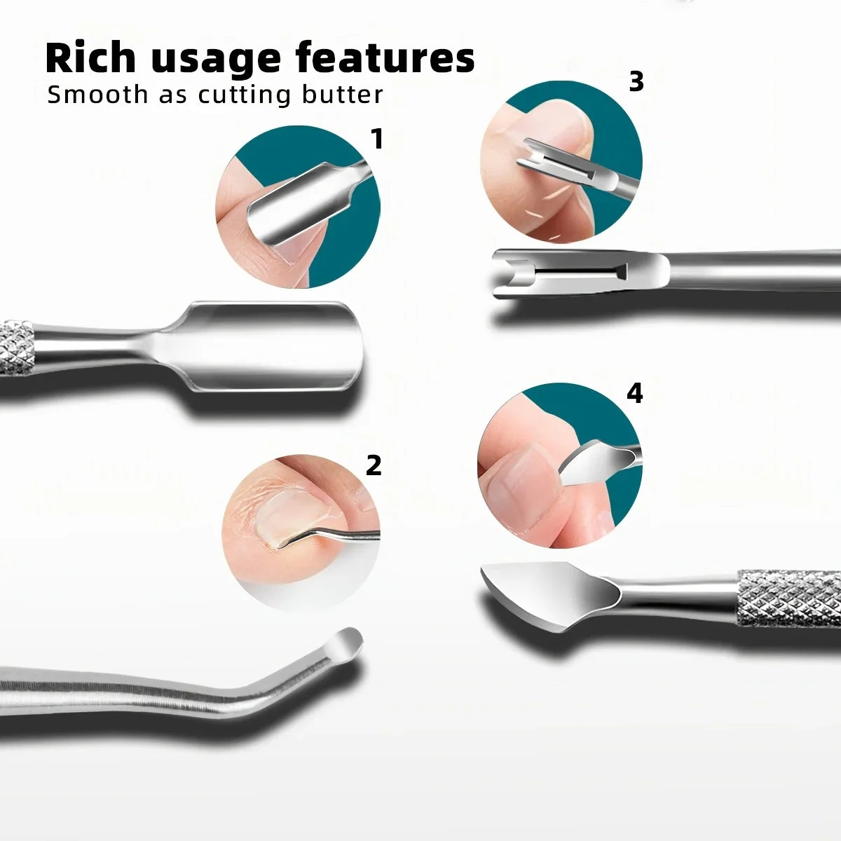 Stainless Steel Nail Care Kit, Cuticle Trimmer, Nail Cuticle Nippers, Ingrown Toenail Removal Kit,removal and foot repair tools