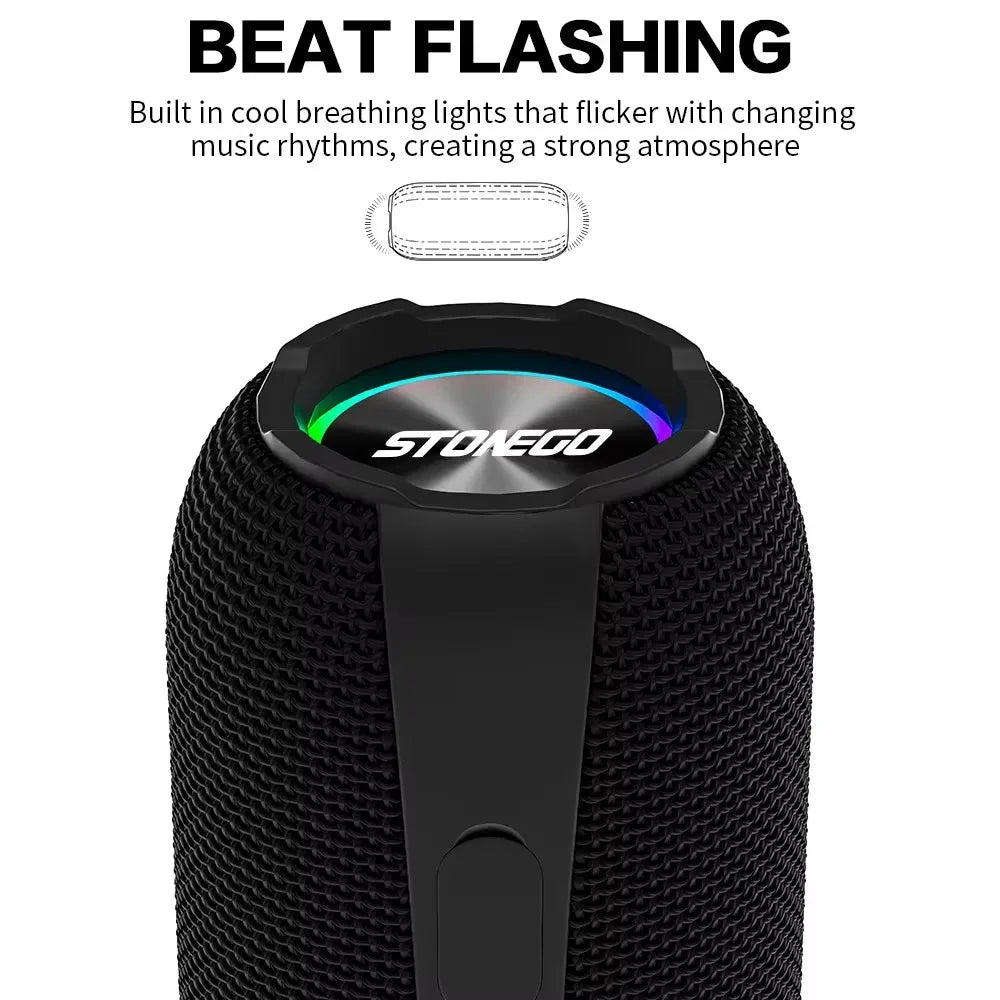 Wireless Bluetooth Speakers Portable Punk Style Dual Speakers Transparent LED TWS Bass Diaphragm Sound