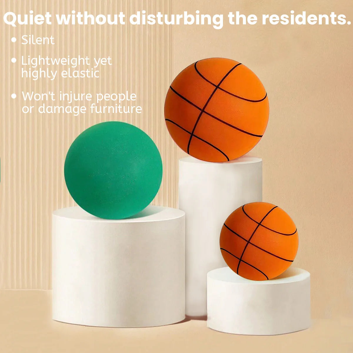 Indoor and Outdoor Leisure Sports Silent Basketball Elastic Low Noise Durable Sponge Basketball Single Pack
