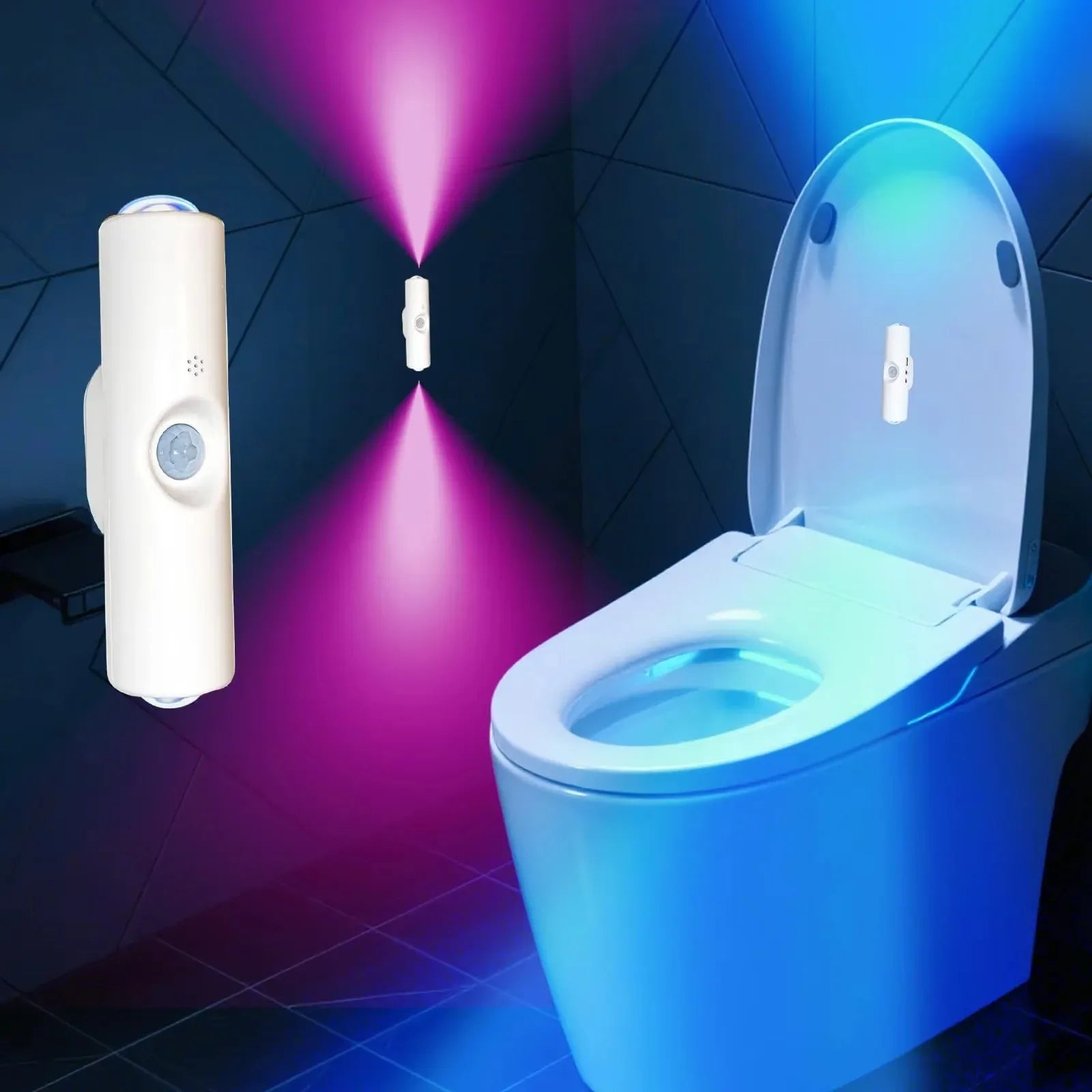 Smart, RGB, dual, head, motion, sensor, wall, lamp, charging, magnetic, night, light, spotlight, bedroom, closet, garden, room,