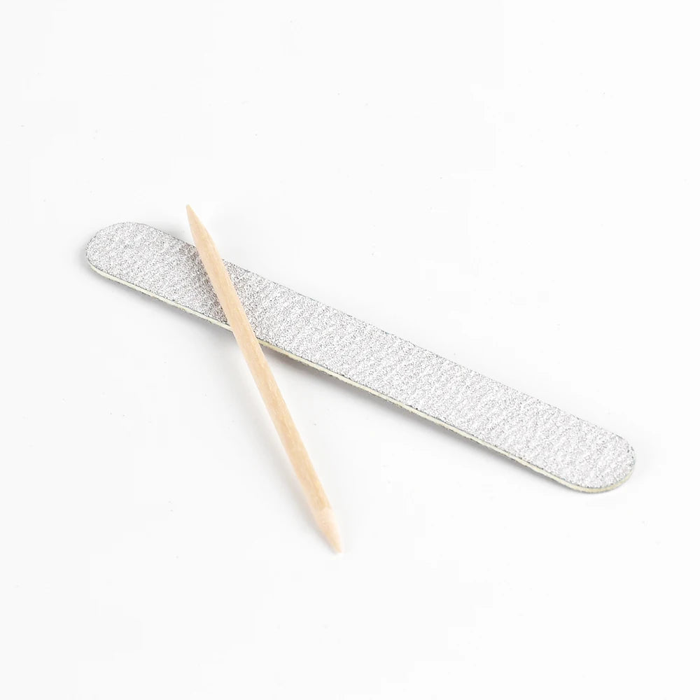 100 Sets Natural Nail Kits Disposable Manicure Kit  Salon Professional Pedicure Pedicura Nail File Set
