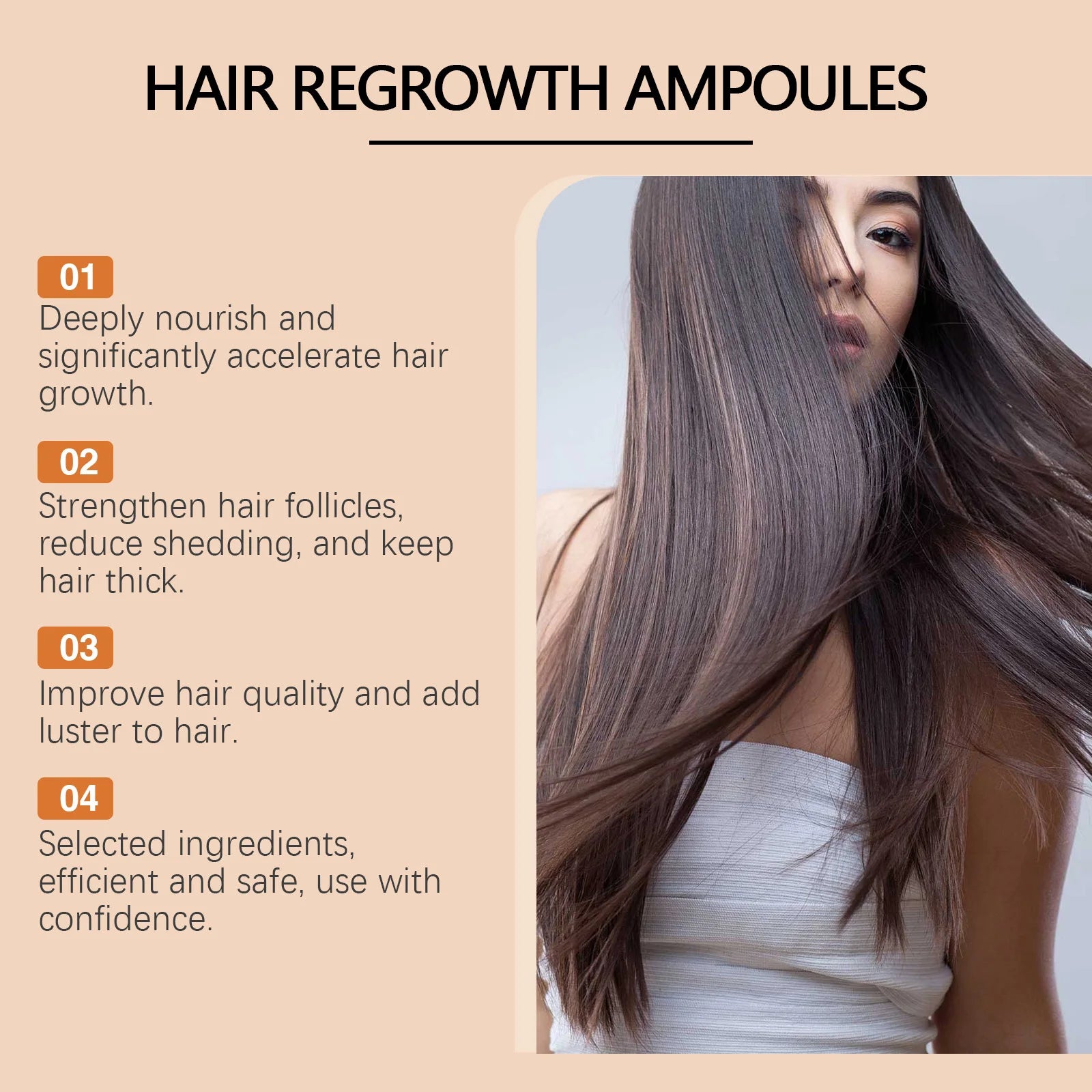Hair Growth Serum Ampoules - Nourishing Scalp Serum for Promoting Hair Growth, Enhancing Follicle Health and Nutritive Care