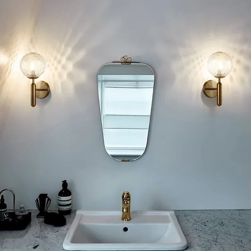 Nordic bathroom mirror front light simple glass wall lamp E14 living room bedroom modern background stair hotel aisle light
