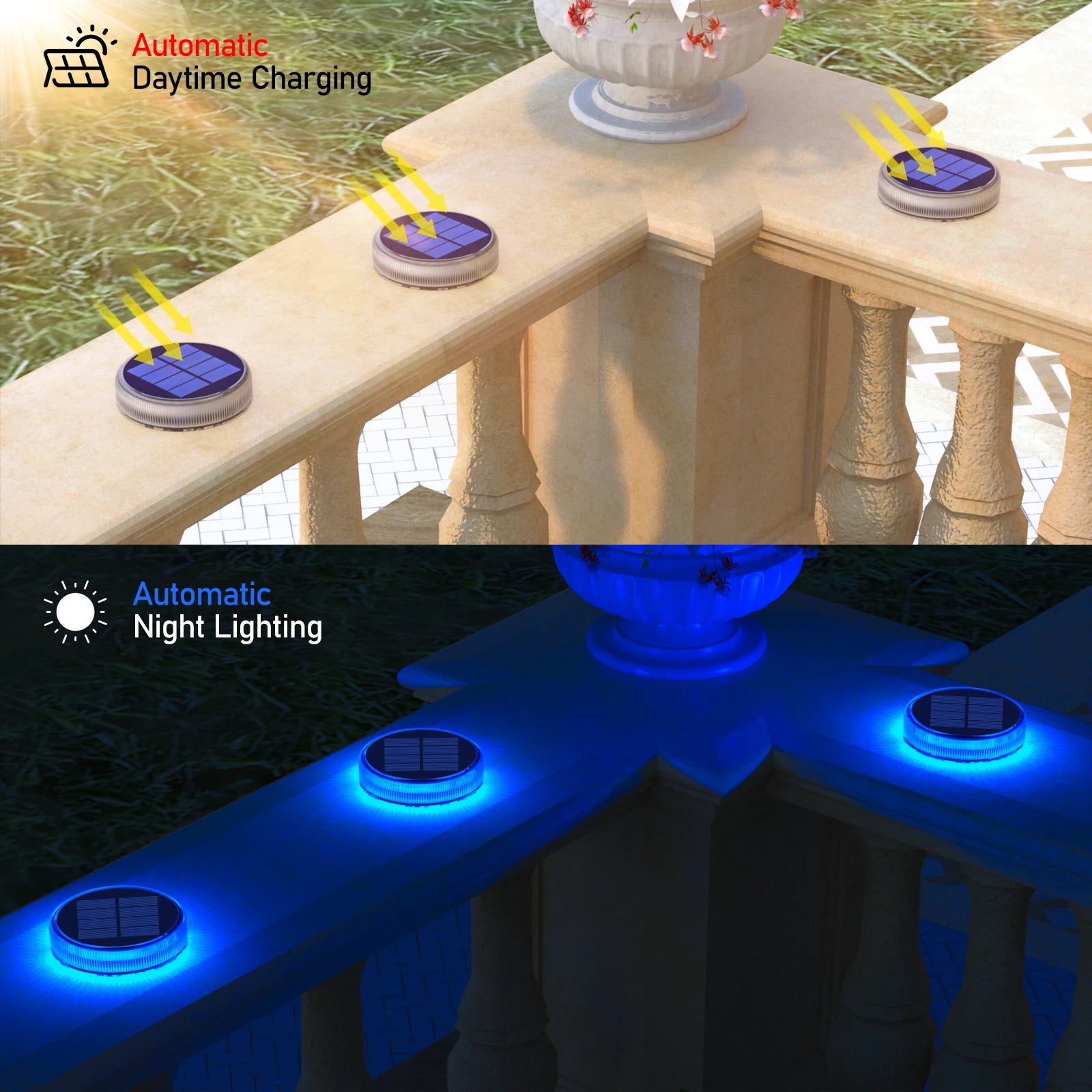 Solar Deck Lights Driveway Light Solar Powered Dock LED Outdoor Waterproof IP68 For Step Sidewalk Stair Garden