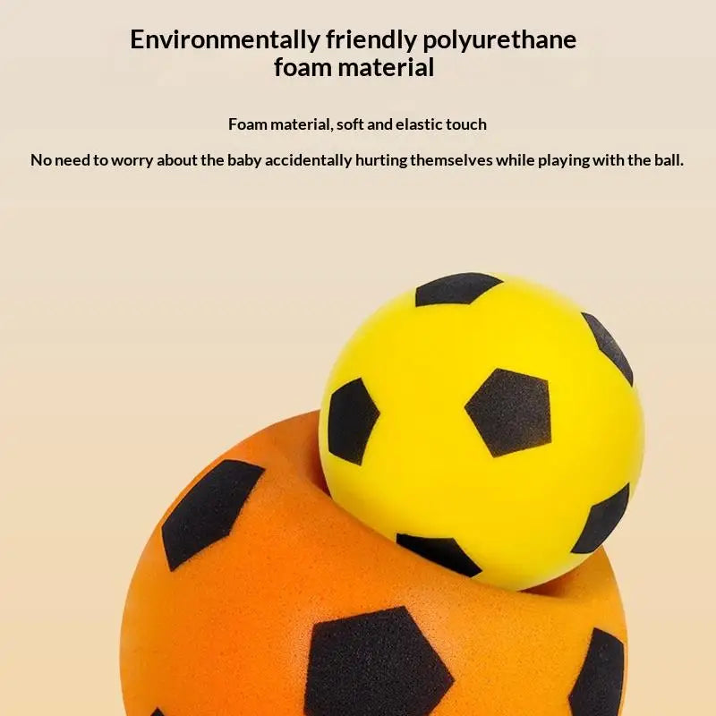 1PC PU Foam Football Set - 3 Colors High-Elastic Silent Indoor Practice Ball with Net Bag for Home Skill Development