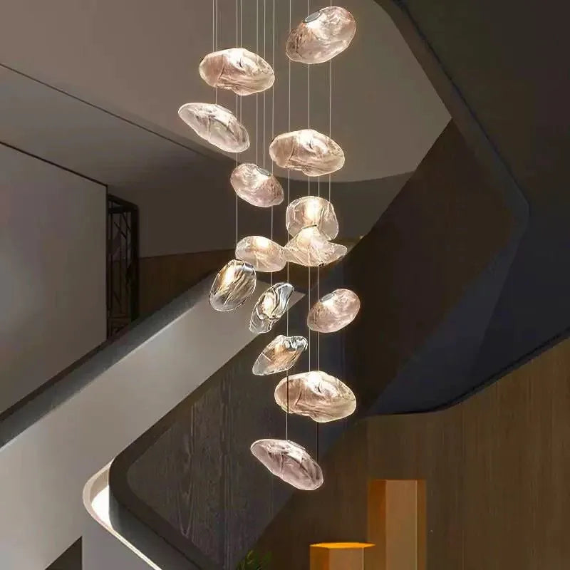 Modern Light Luxury Home Decoration LED Chandelier Staircase Light Living Room Chandelier Indoor Lighting