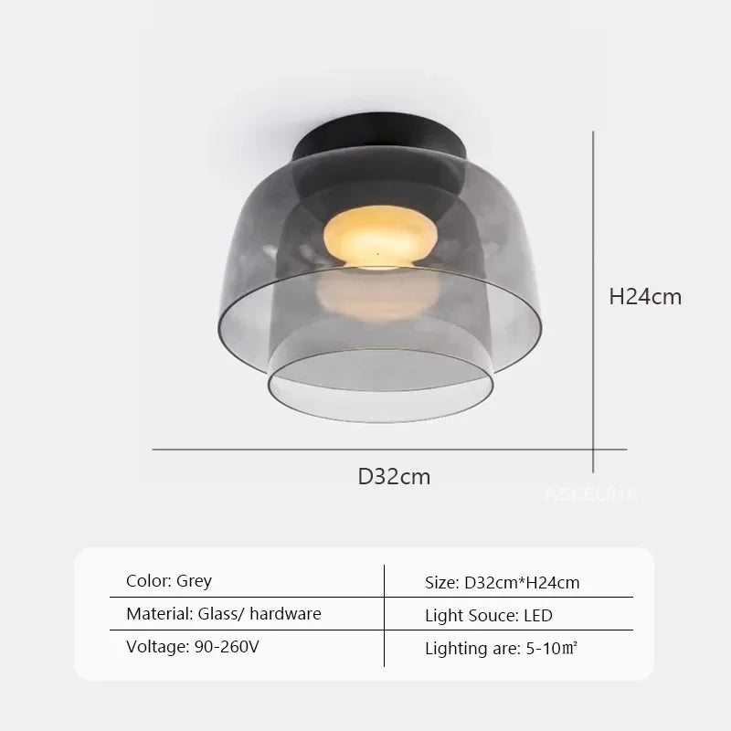 LEVELS Glass Ceiling Lamp Bedroom led Medieval Colourful lamps for Restaurant Creative Dining Room bedroom Balcony hallway Lamps